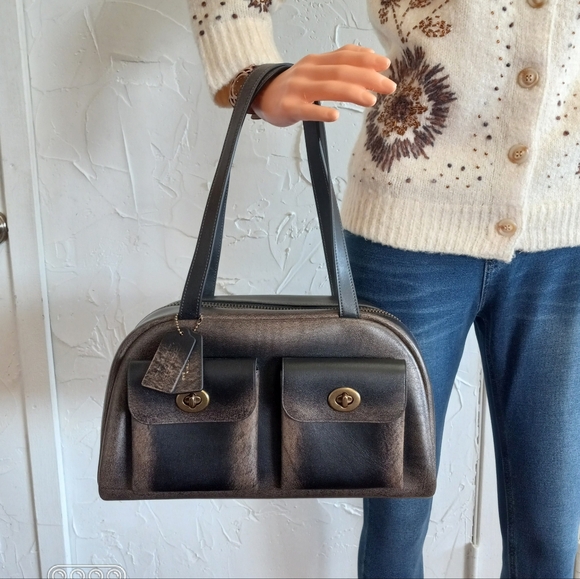 Coach Handbags - The Coach Originals, Coach Twin Turnlock 2025, Rub-Off Glovetanned Leather Bag